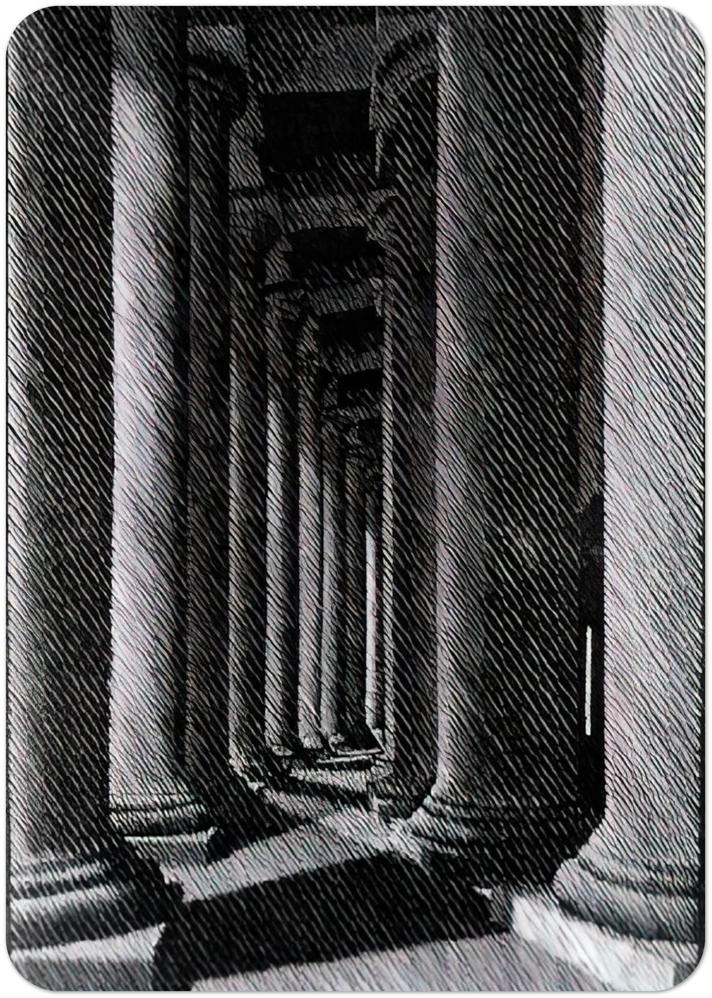 NOCTURNAL ROME COLONADE OF ST PETER S By MC Escher Pack of 10 Post Cards | MC Escher Post Cards | A6 (10.5 x 14.8 cm) - 4.1 x 5.8 inches
