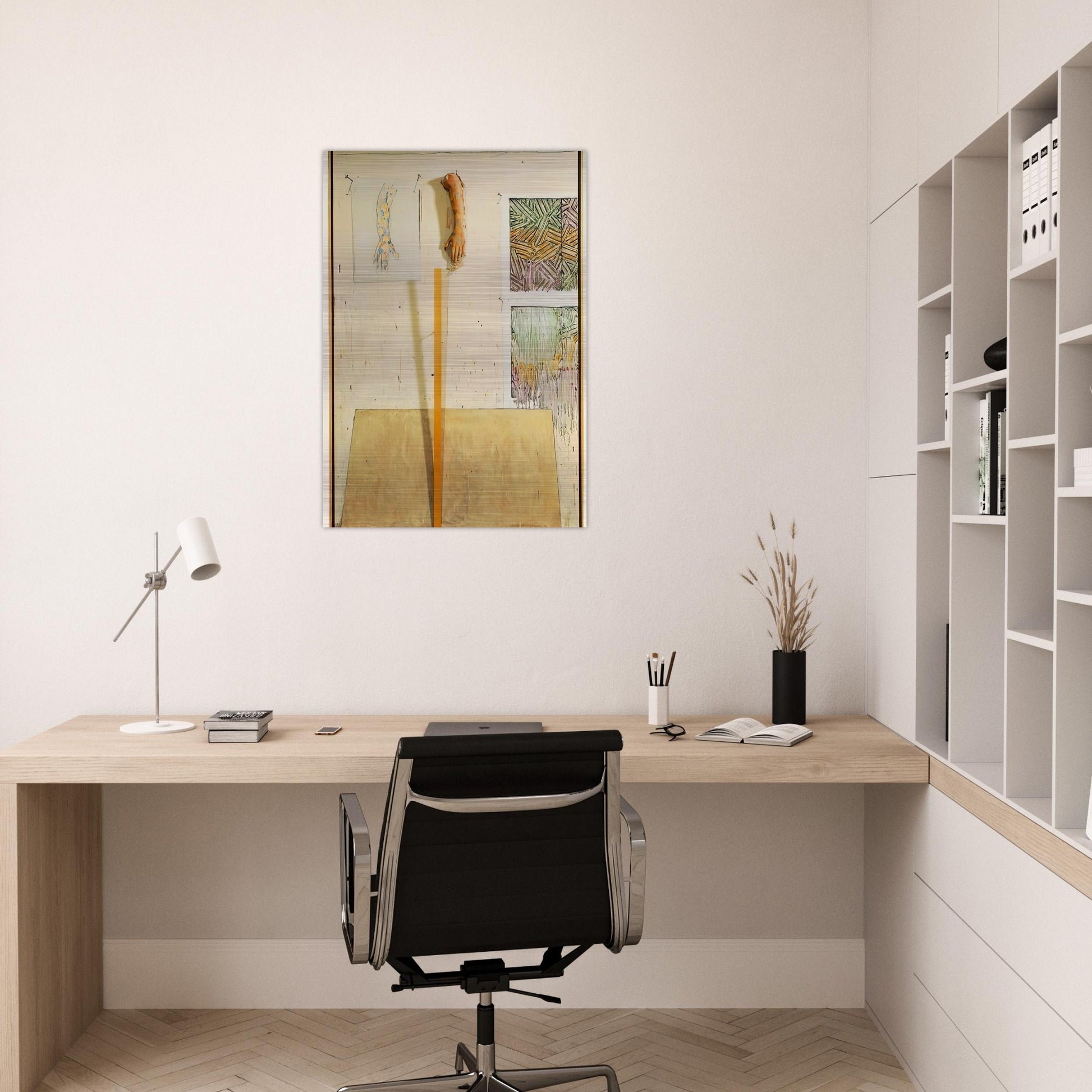 IN THE STUDIO - Jasper Johns Brushed Aluminum Print - 70x100 cm / 28x40 inches | Jasper Johns Aluminum Print | Jasper Johns Prints