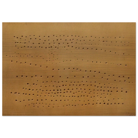 Concept Spatiale - 1950 - Lucio Fontana Brushed Aluminum Print - 70x100 cm / 28x40 inches | Lucio Fontana Aluminum Print | Lucio Fontana Prints