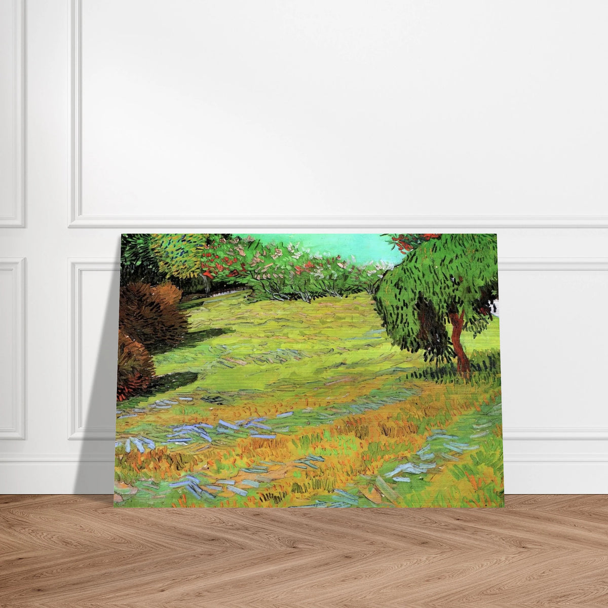 Sunny Lawn in a Public Park - Vincent van Gogh Brushed Aluminum Print - 70x100 cm / 28x40 inches | Vincent van Gogh Aluminum Print | Vincent van Gogh Prints