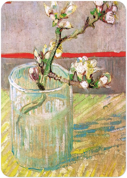 Blossoming Almond Branch in a Glass By Vincent van Gogh Pack of 10 Post Cards | Vincent van Gogh Post Cards | A6 (10.5 x 14.8 cm) - 4.1 x 5.8 inches