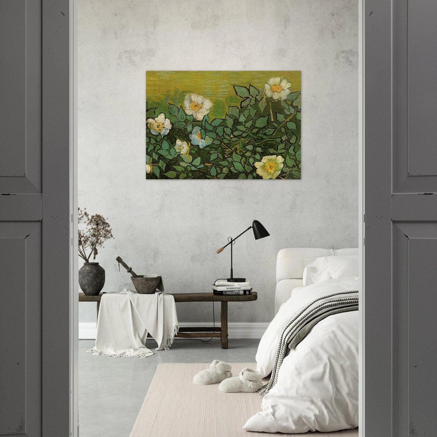 Wild Roses - Vincent van Gogh Brushed Aluminum Print - 70x100 cm / 28x40 inches | Vincent van Gogh Aluminum Print | Vincent van Gogh Prints