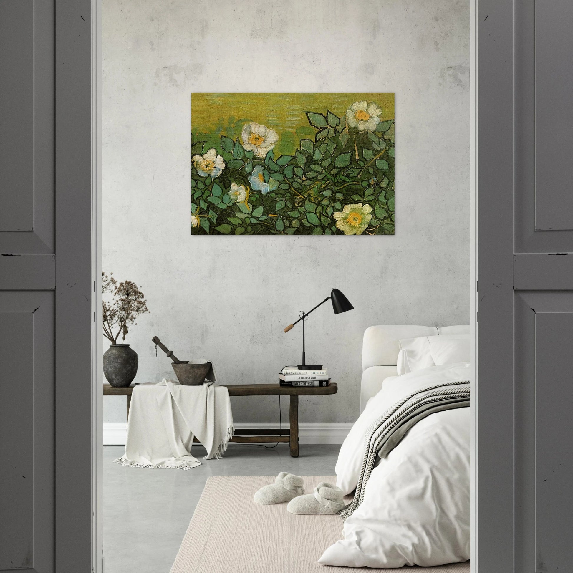 Wild Roses - Vincent van Gogh Brushed Aluminum Print - 70x100 cm / 28x40 inches | Vincent van Gogh Aluminum Print | Vincent van Gogh Prints