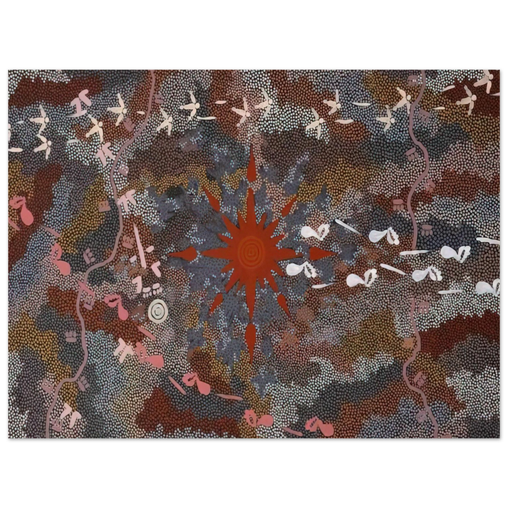 Clifford Possum Tjapaltjarri - Fire Dreaming - 1996  75x100 cm / 30x40inches Fine Art Poster