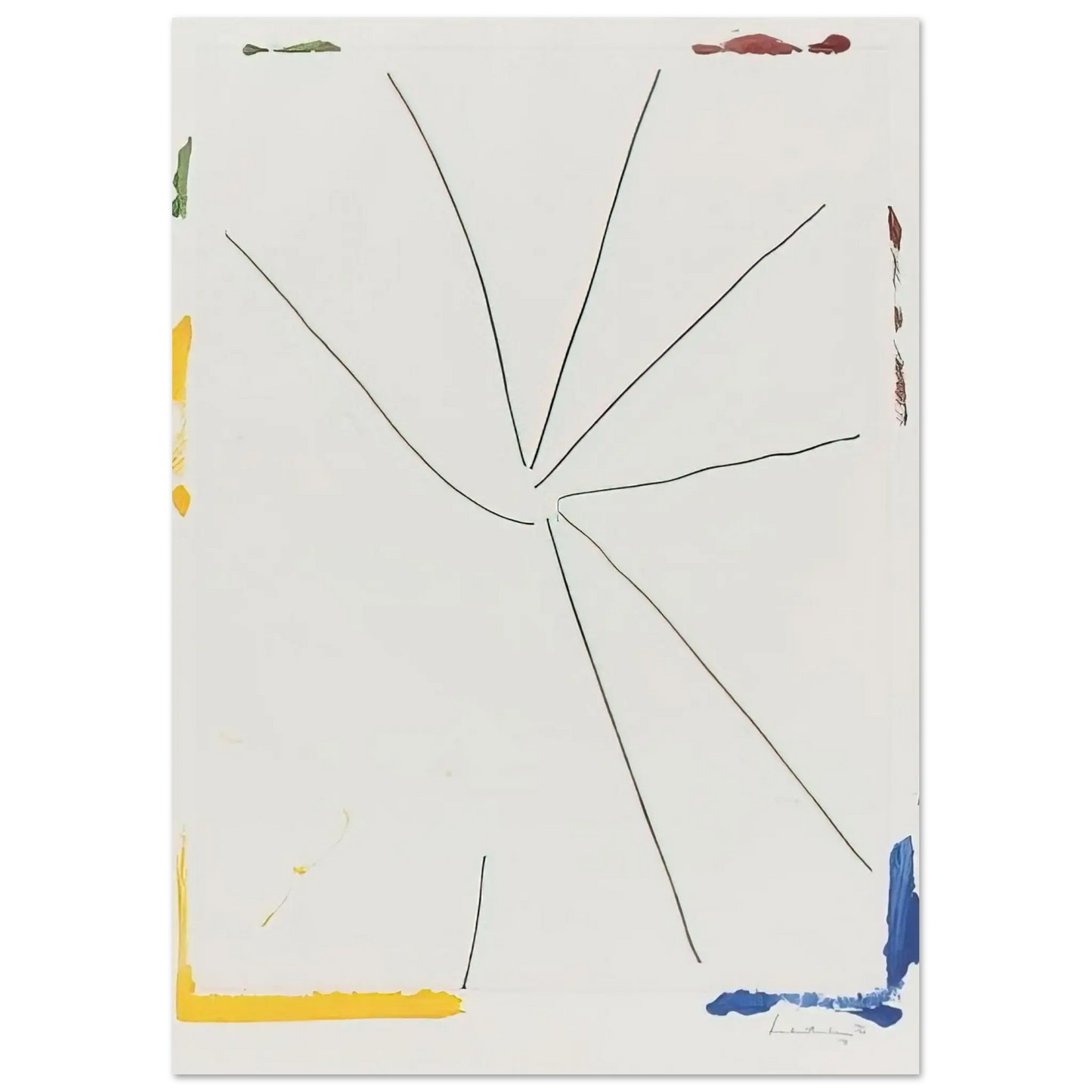 Helen Frankenthaler - Free Wheeling - 1971 Wall art - 27x35 cm / 11x14 Inches - Premium Wooden Framed Poster With Fine Art Paper - White frame