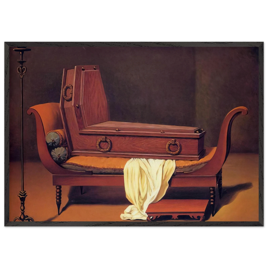 PERSPECTIVE MADAME RECAMIER BY DAVID 1949 - Rene Magritte 70x100 cm / 28x40 inches Framed Art Print – Black Wooden Frame