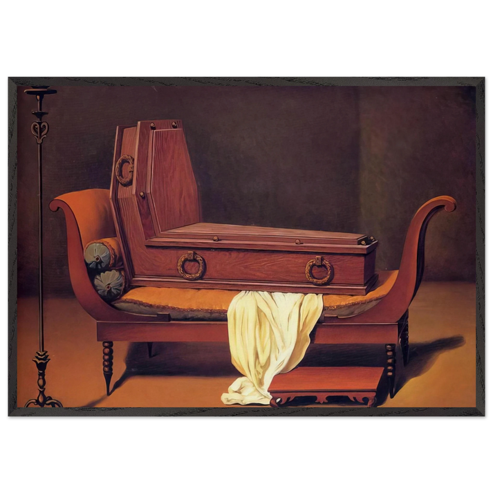 PERSPECTIVE MADAME RECAMIER BY DAVID 1949 - Rene Magritte 70x100 cm / 28x40 inches Framed Art Print – Black Wooden Frame