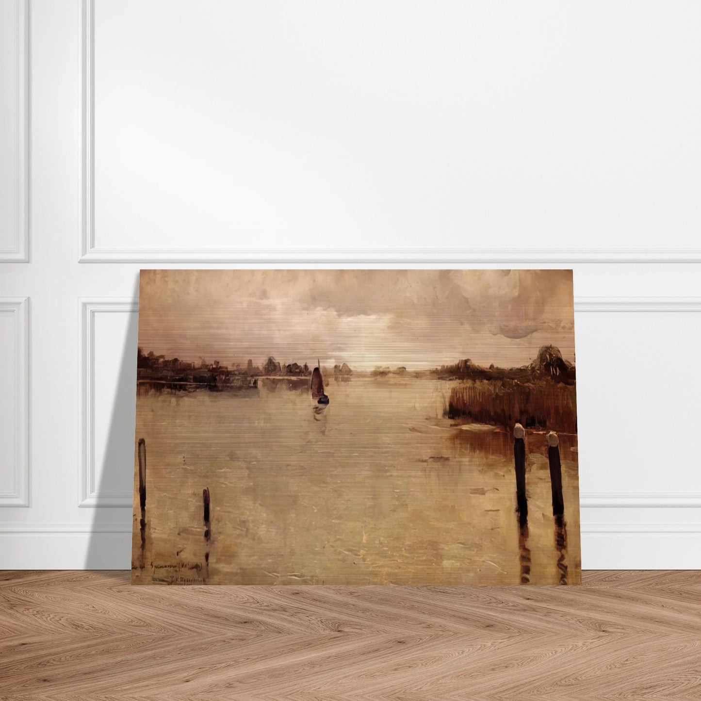 SPAARNWOUDE ISLAND 1883 - Theo van Rysselberghe Brushed Aluminum Print - 70x100 cm / 28x40 inches | Theo van Rysselberghe Aluminum Print | Theo van Rysselberghe Prints