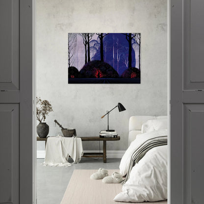 Purple Eucalyptus - Eyvind Earle Brushed Aluminum Print - 70x100 cm / 28x40 inches | Eyvind Earle Aluminum Print | Eyvind Earle Prints