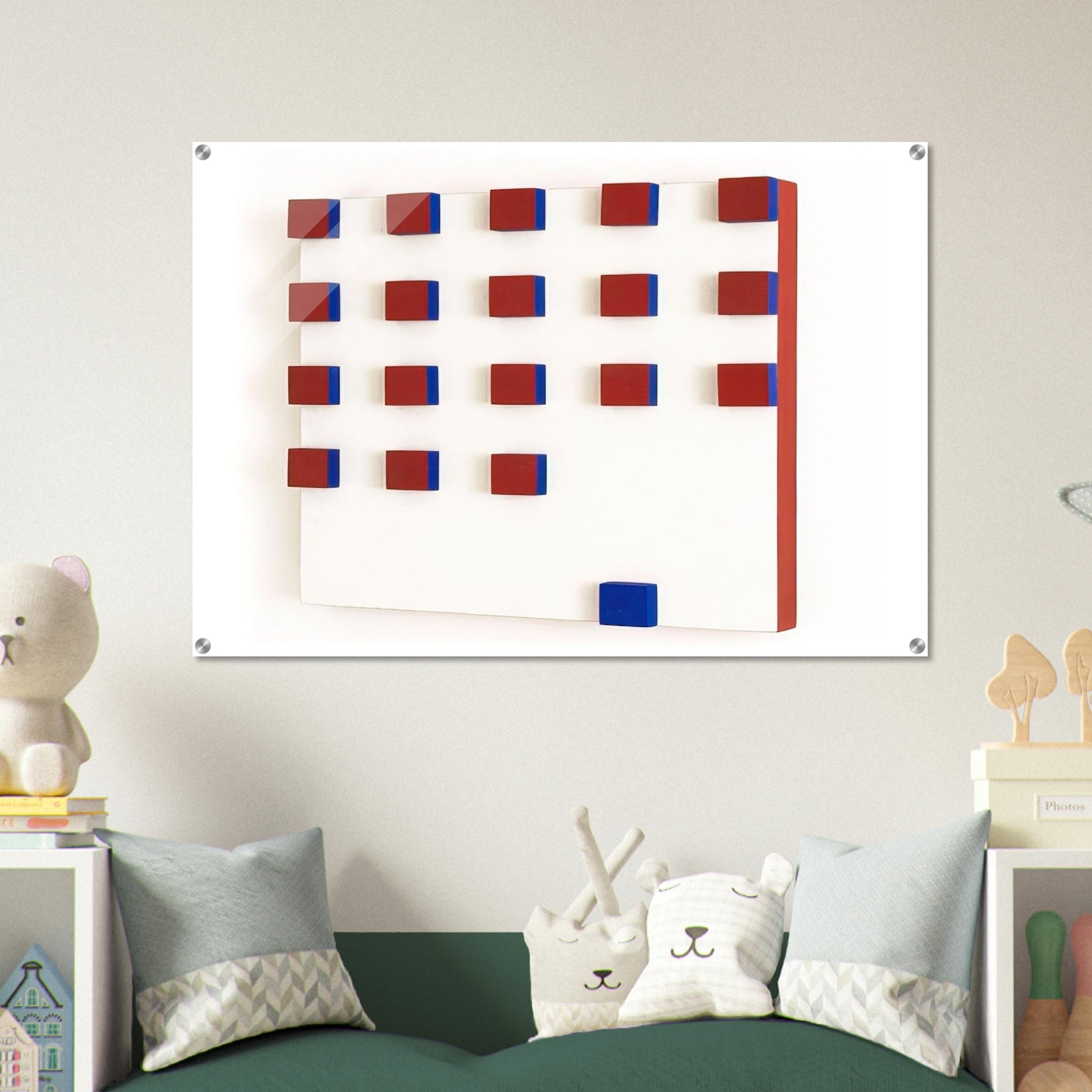 Relief in Red and Blue - 1956 - Lygia Pape Acrylic Print - 70x100 cm / 28x40″ inches
