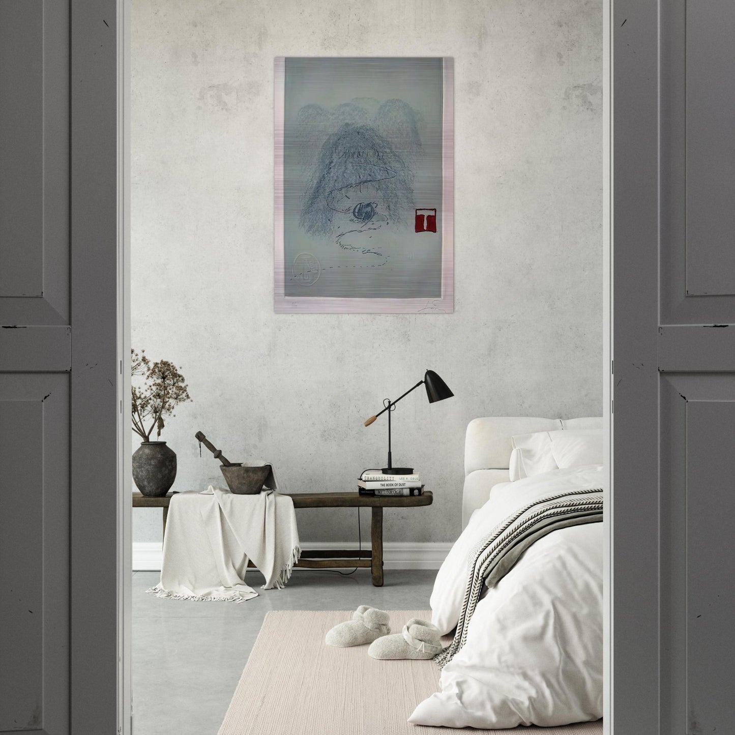 APARICIONS 3 1982 - Antoni Tapies Brushed Aluminum Print - 70x100 cm / 28x40 inches | Antoni Tapies Aluminum Print | Antoni Tapies Prints