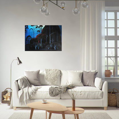 Enchanted Forest - Eyvind Earle Brushed Aluminum Print - 70x100 cm / 28x40 inches | Eyvind Earle Aluminum Print | Eyvind Earle Prints
