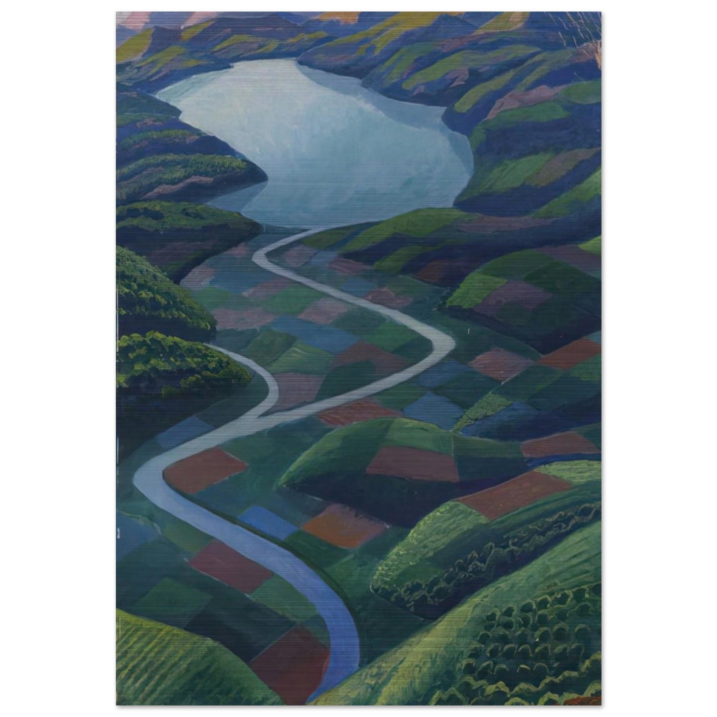 Paesaggio Aereo - 1936 - Gerardo Dottori Brushed Aluminum Print - 70x100 cm / 28x40 inches | Gerardo Dottori Aluminum Print | Gerardo Dottori Prints