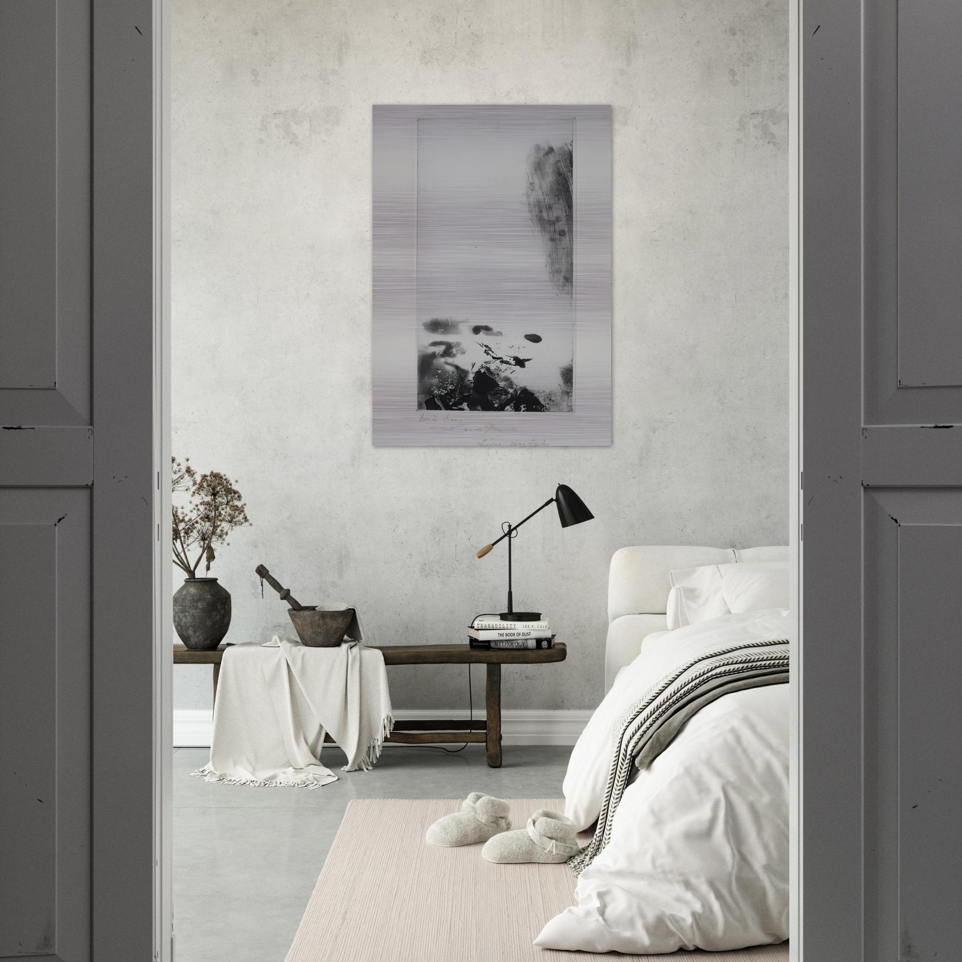 WAITING FOR A HOLIDAY 1974 - Zao Wou-Ki Brushed Aluminum Print - 70x100 cm / 28x40 inches | Zao Wou-Ki Aluminum Print | Zao Wou-Ki Prints