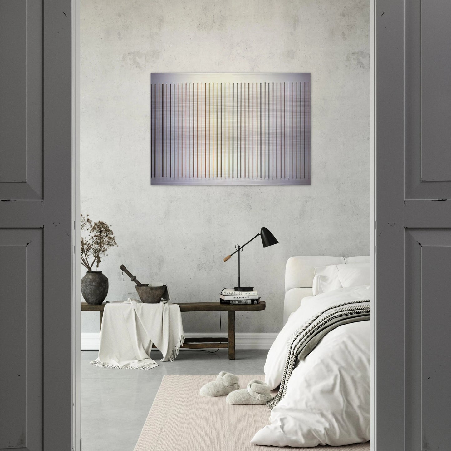 Color Needles - 1984 - Gene Davis Brushed Aluminum Print - 70x100 cm / 28x40 inches | Gene Davis Aluminum Print | Gene Davis Prints