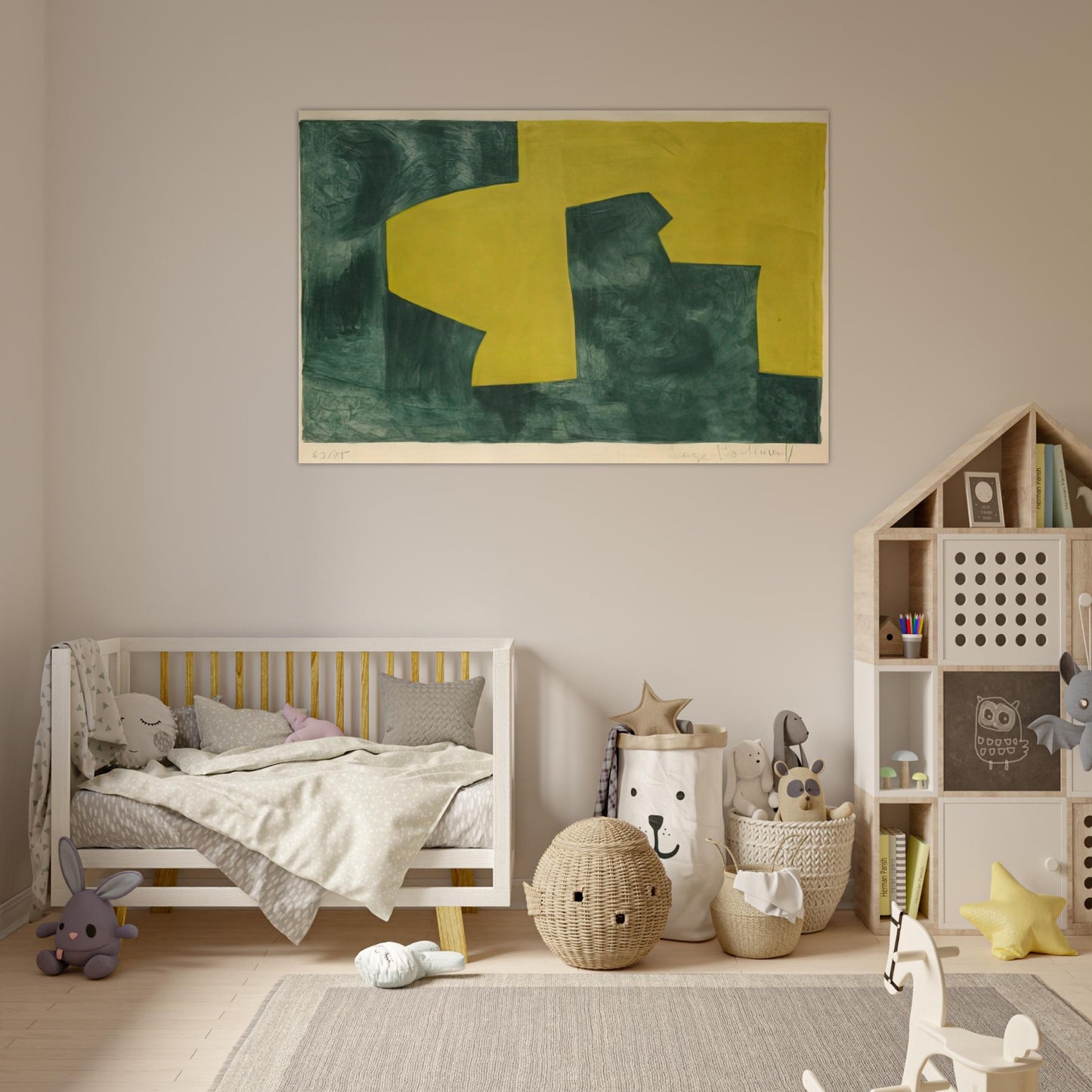 Composition verte et jaune - 1966 - Serge Poliakoff Art Prints - 100x150 cm / 40x60″ inches | Serge Poliakoff Poster | Serge Poliakoff Prints