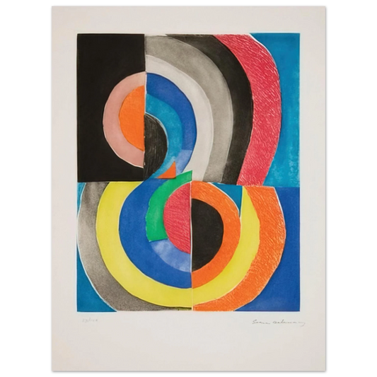 Sonia Delaunay - ABSTRACT COMPOSITION WITH SEMICIRCLES  75x100 cm / 30x40inches Fine Art Poster