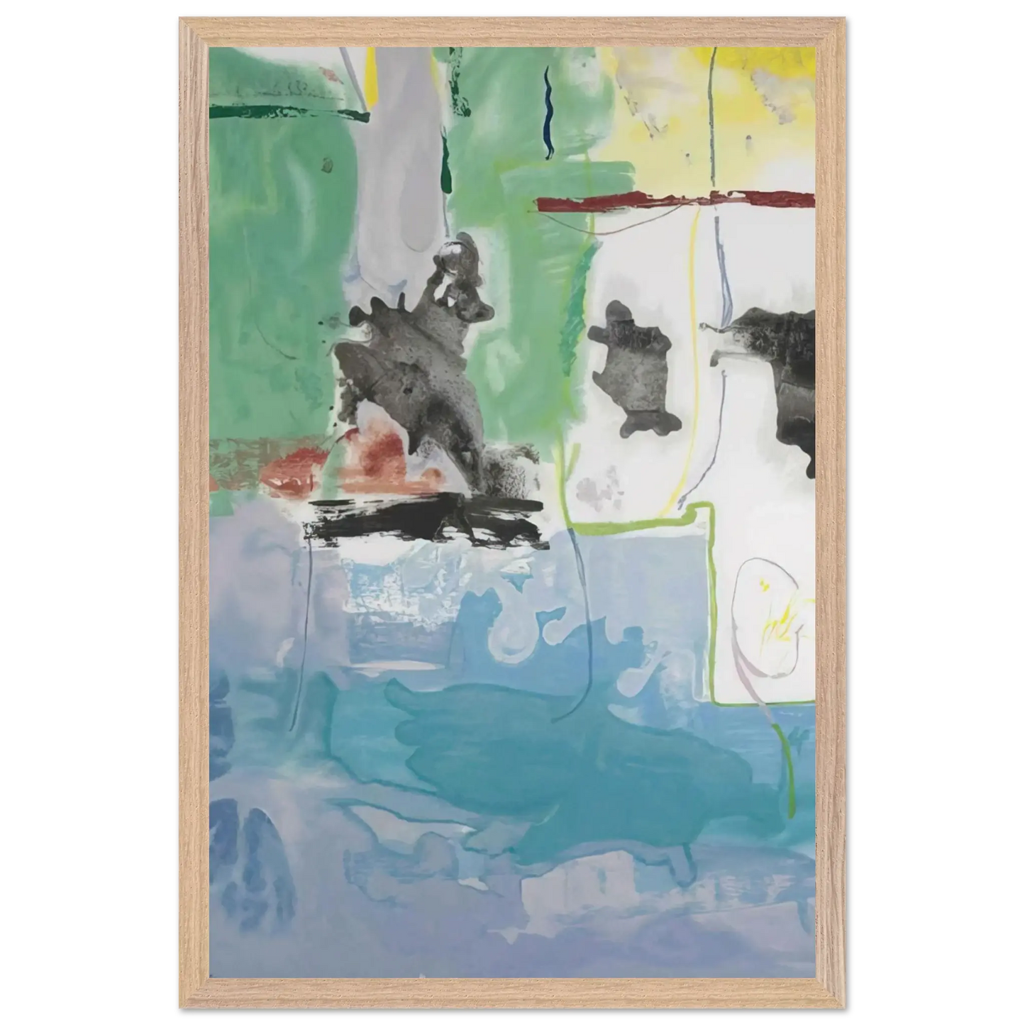 Helen Frankenthaler - West Wind - 1997 Wall art - A3 (29.7 x 42  cm) - Premium Wooden Framed Poster With Fine Art Paper - Wood frame