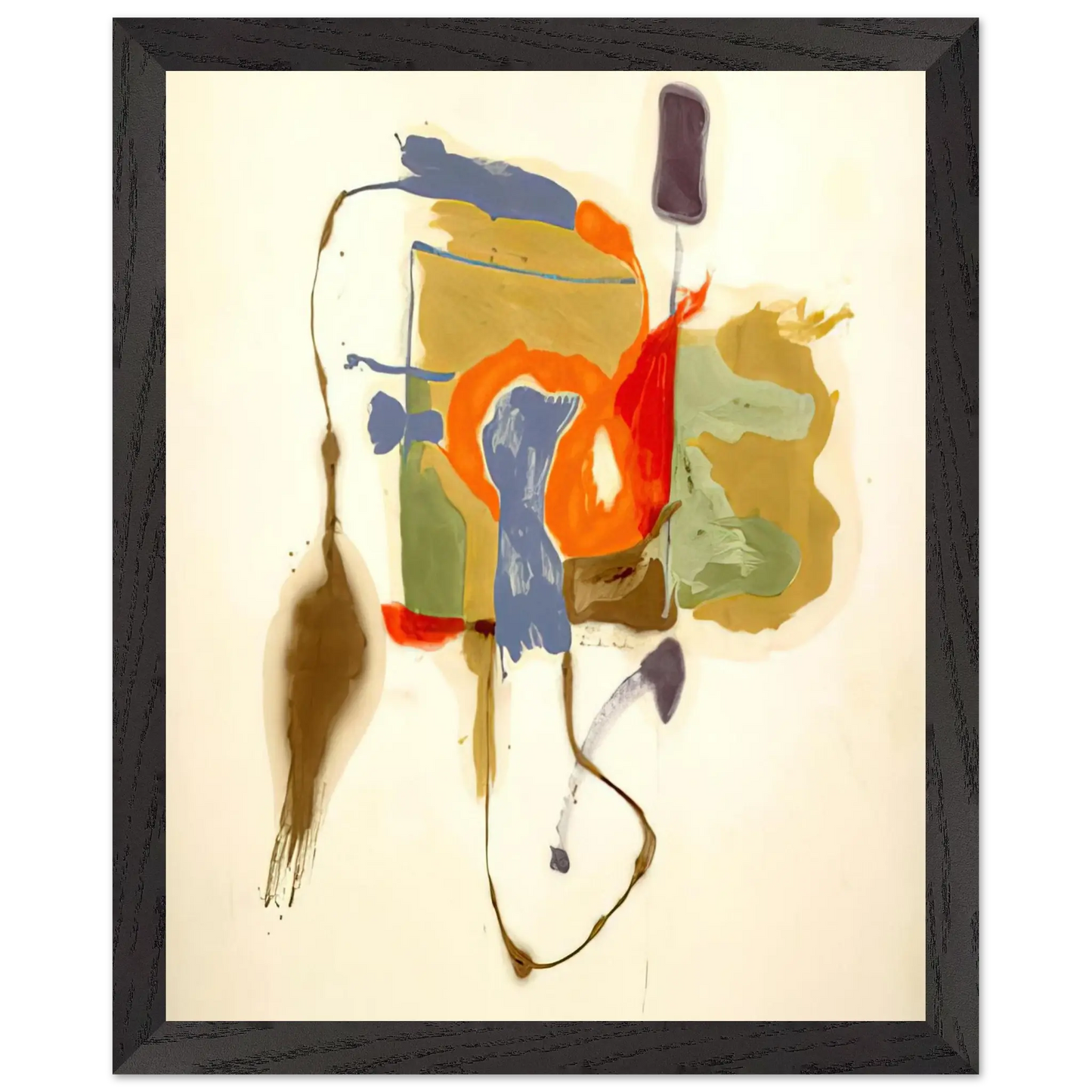 Helen Frankenthaler - Blue Form in a Scene - 1961 Wall art - 15x20 cm / 6x8 Inches - Premium Wooden Framed Poster With Fine Art Paper - White frame