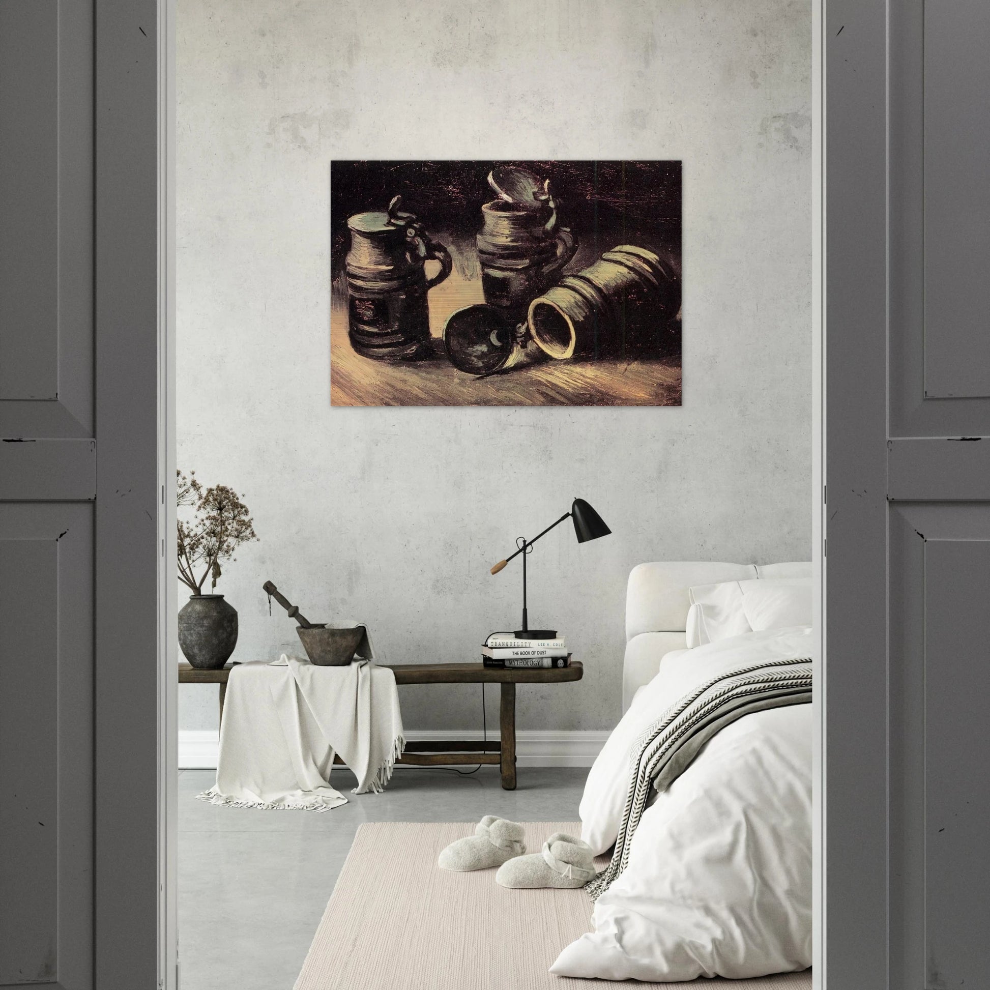 Beer Tankards - Vincent van Gogh Brushed Aluminum Print - 70x100 cm / 28x40 inches | Vincent van Gogh Aluminum Print | Vincent van Gogh Prints