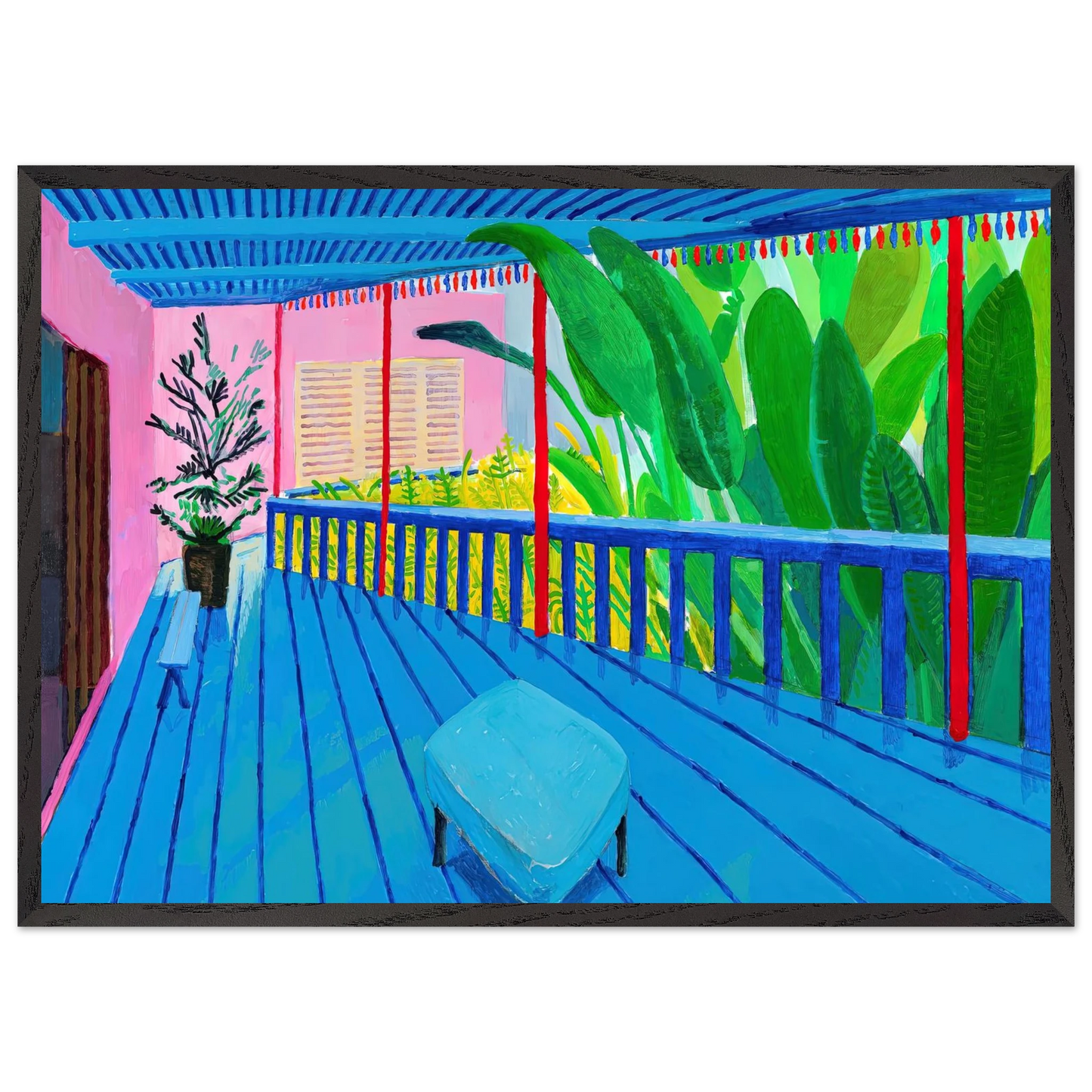 David Hockney - David Hockney Wall art - 27x35 cm / 11x14 inches - Premium Wooden Framed Poster With Fine Art Paper-canvas - White frame