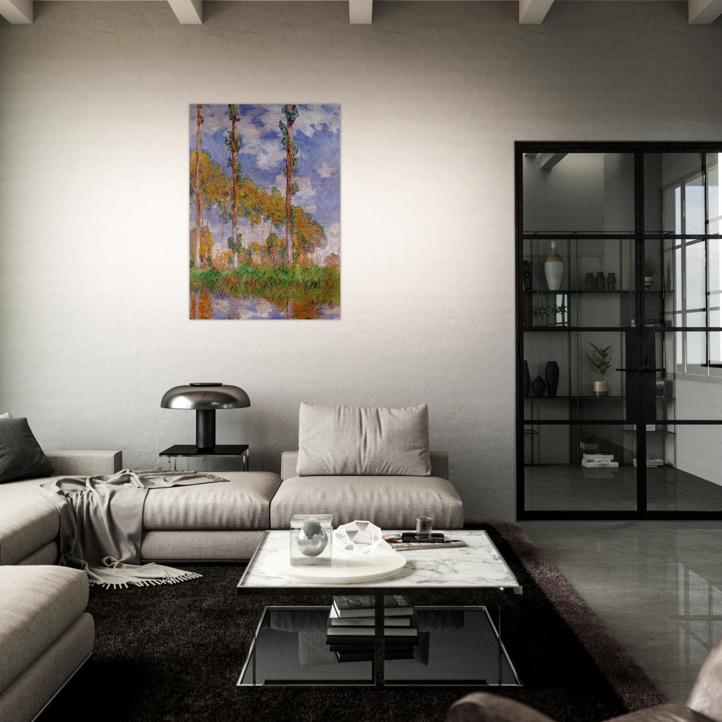 Three Trees in Summer - claude monet Brushed Aluminum Print - 70x100 cm / 28x40 inches | claude monet Aluminum Print | claude monet Prints