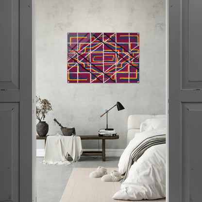 Spanish Door Design Purple - 1959 - Alfred Jensen Acrylic Print - 70x100 cm / 28x40″ inches