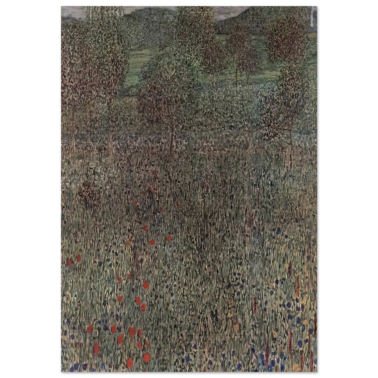 BLOOMING FIELD - Gustav Klimt Brushed Aluminum Print - 70x100 cm / 28x40 inches | Gustav Klimt Aluminum Print | Gustav Klimt Prints