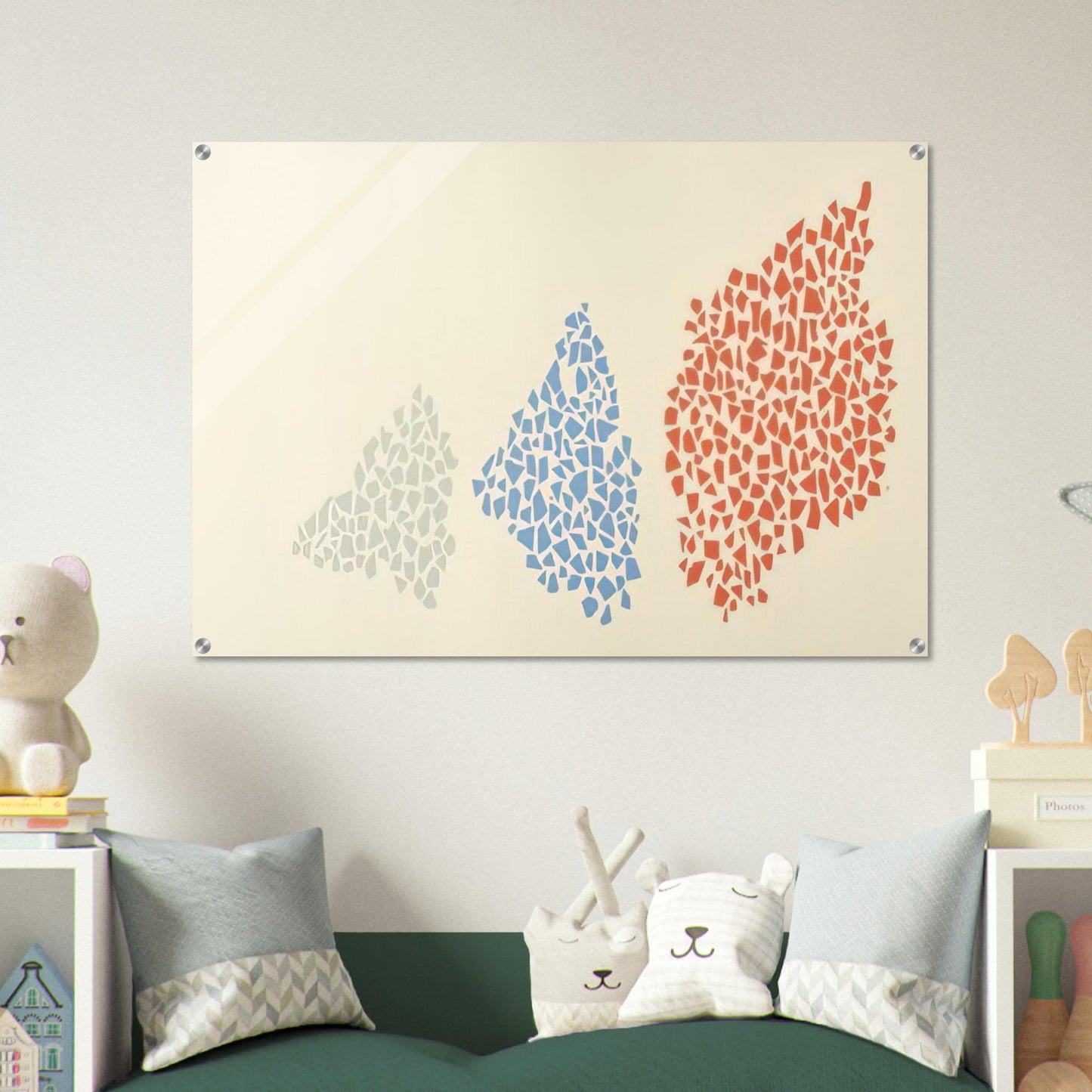Red, Blue and Grey - Post-Painterly Abstraction - Robert Goodnough Acrylic Print - 70x100 cm / 28x40″ inches
