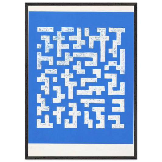 DOUBLE IMPRESSION IV 1978 - Anni Albers 70x100 cm / 28x40 inches Framed Art Print – Black Wooden Frame