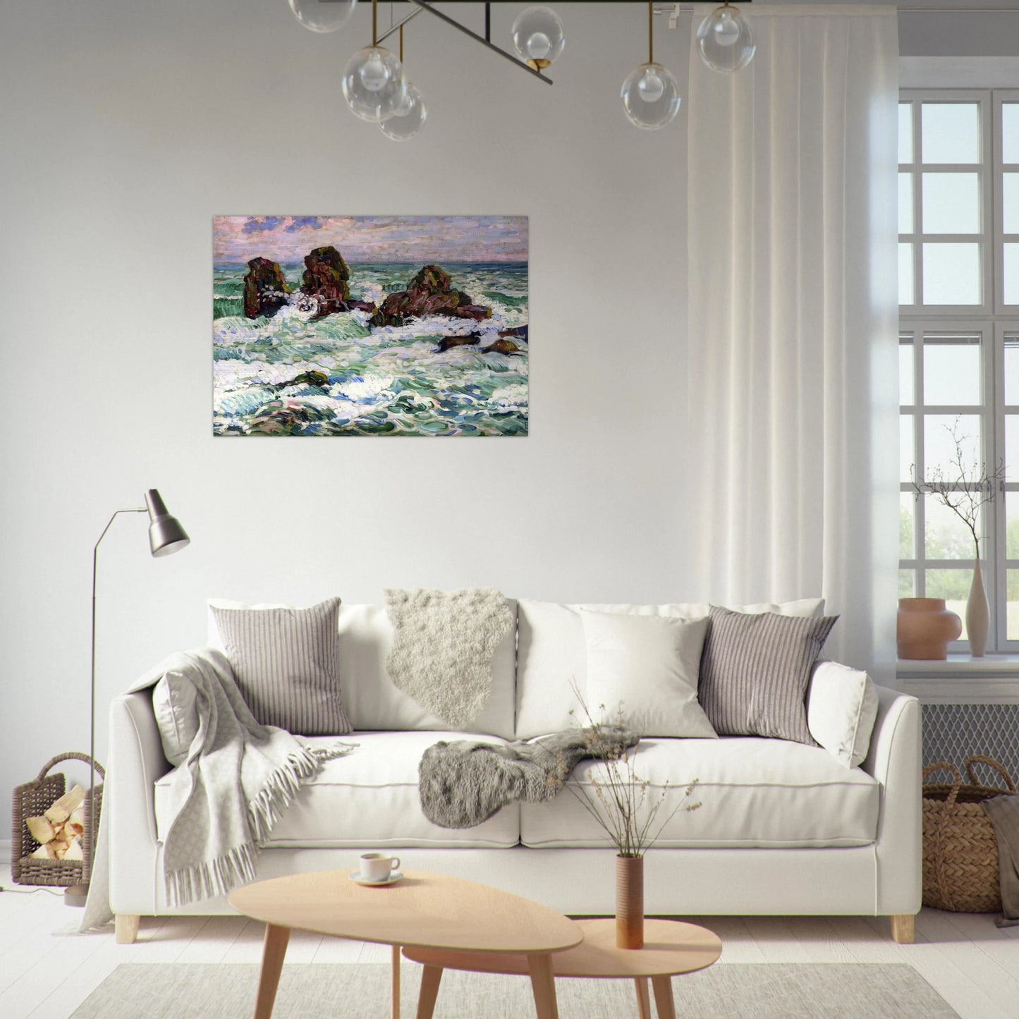 THE ROCKS 1908 - Theo van Rysselberghe Brushed Aluminum Print - 70x100 cm / 28x40 inches | Theo van Rysselberghe Aluminum Print | Theo van Rysselberghe Prints