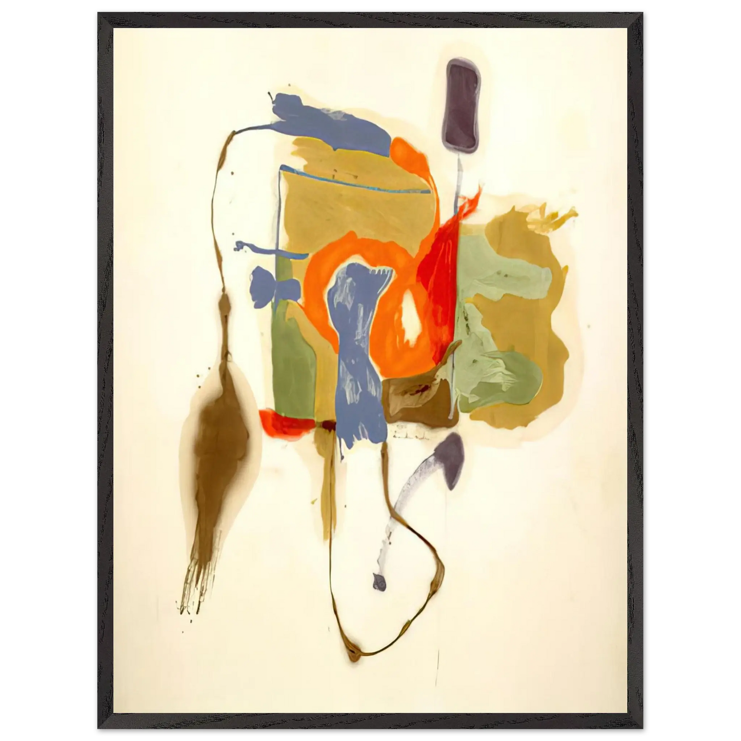 Helen Frankenthaler - Blue Form in a Scene - 1961 Wall art - 28x43  cm / XL (11x17 Inches) - Fine Art Poster - -