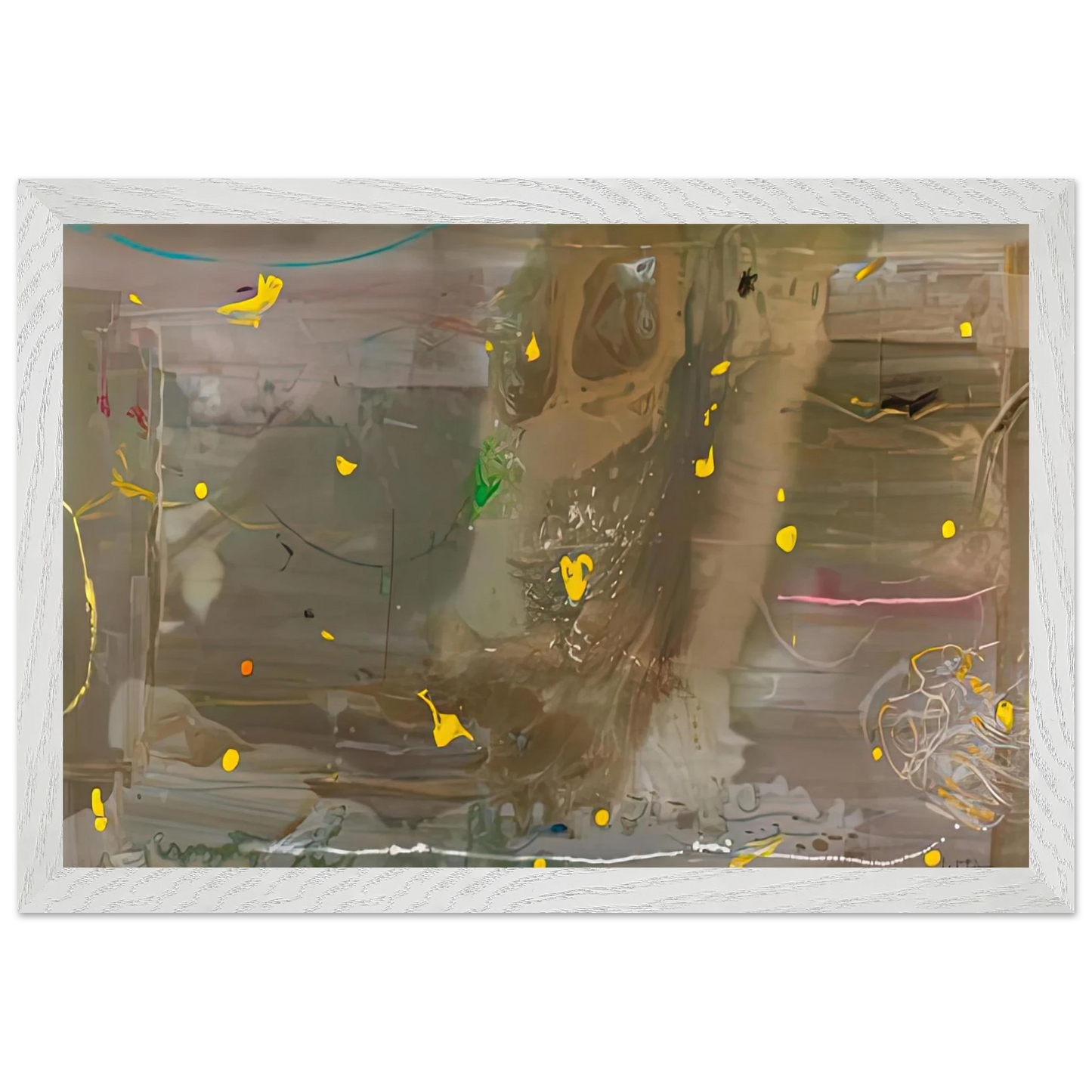 Helen Frankenthaler - HalleyÃ¢â‚¬â„¢s Comet, 1985- Wall Art - 21x29.7 cm / 8x12" - Premium Wooden Framed Poster With Fine Art Paper-canvas - Wood frame