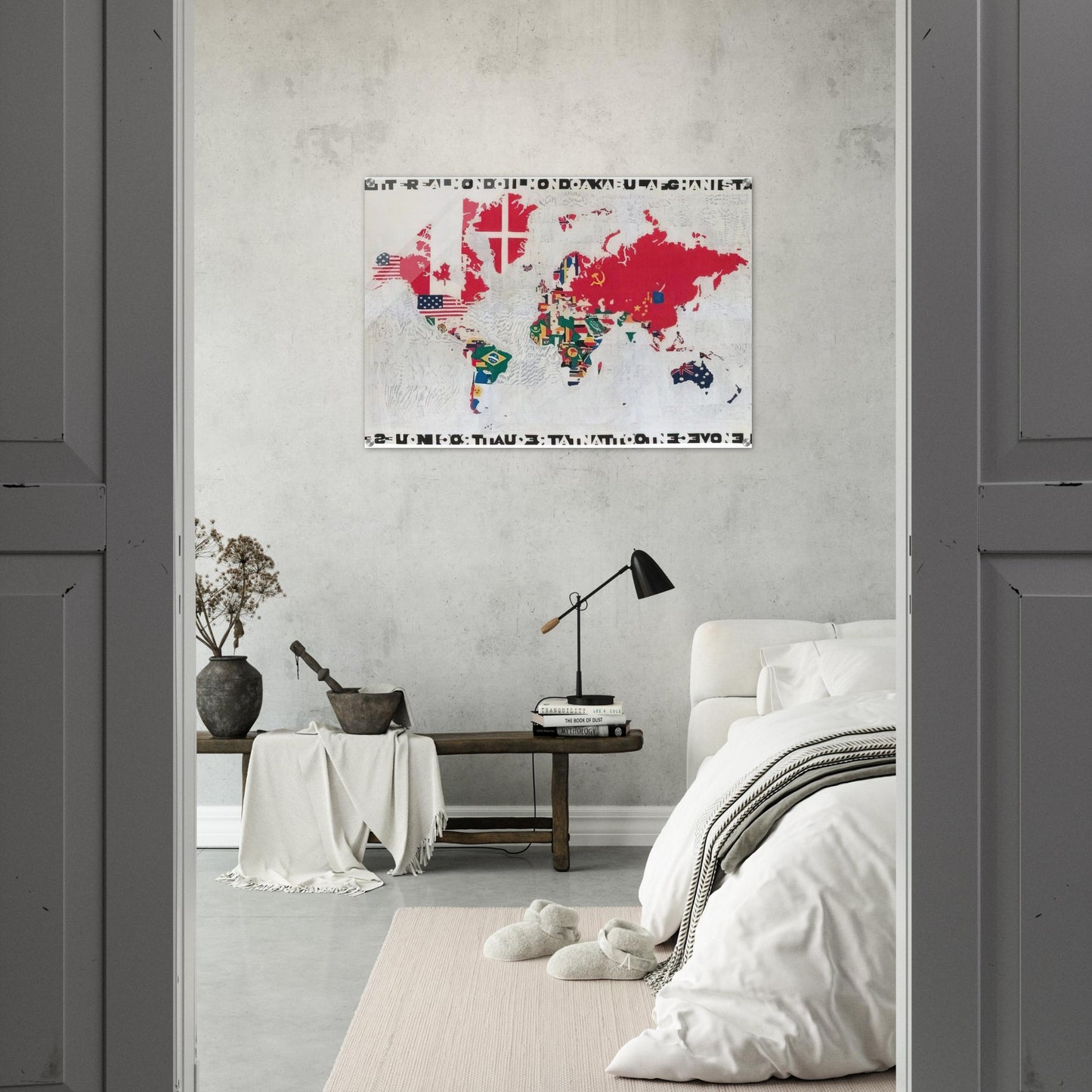 MAPPA 1983 - Alighiero Boetti Acrylic Print - 70x100 cm / 28x40″ inches | Alighiero Boetti Wall Art | Alighiero Boetti Prints
