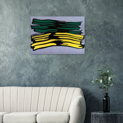 YELLOW AND GREEN BRUSHSTROKES 1966 0 - Roy Lichtenstein Brushed Aluminum Print - 70x100 cm / 28x40 inches | Roy Lichtenstein Aluminum Print | Roy Lichtenstein Prints
