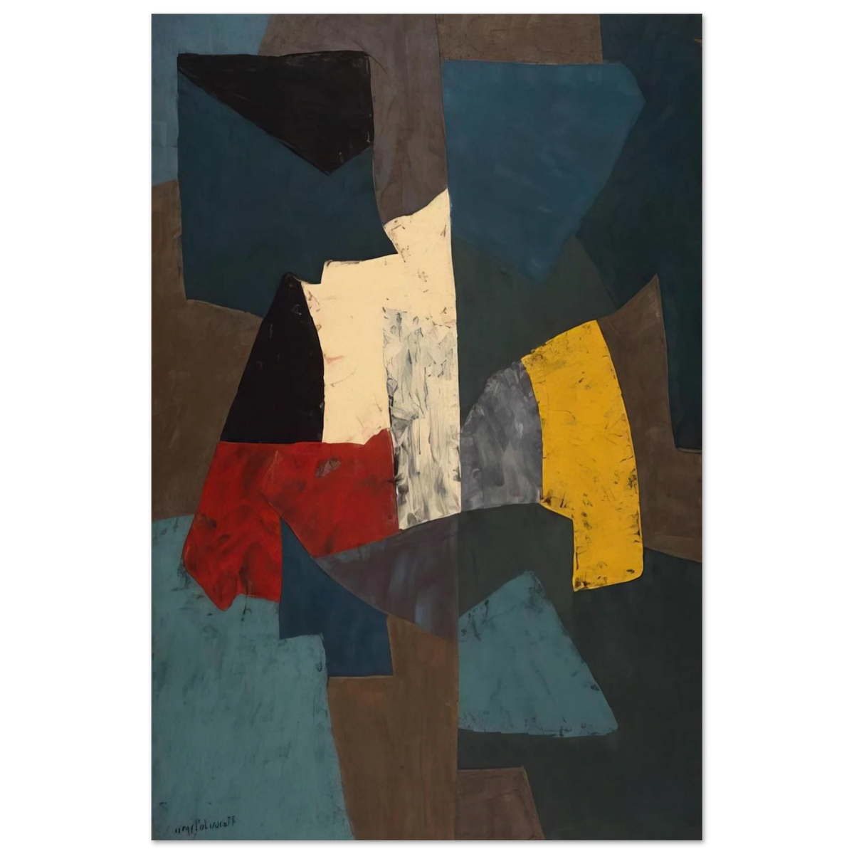 Abstract Composition - 1954 - Serge Poliakoff Art Prints - 100x150 cm / 40x60″ inches | Serge Poliakoff Poster | Serge Poliakoff Prints