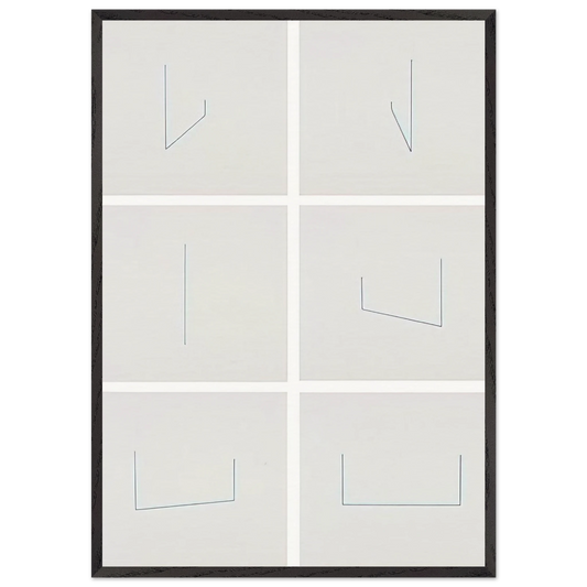 Six Lithographs - 1975 - Fred Sandback 70x100 cm / 28x40 inches Framed Art Print – Black Wooden Frame