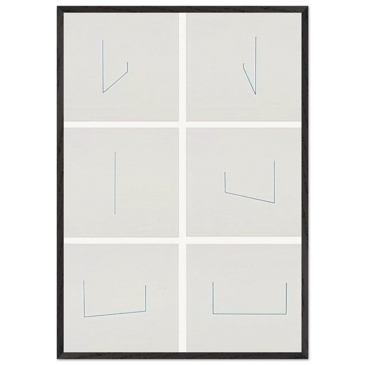 Six Lithographs - 1975 - Fred Sandback 70x100 cm / 28x40 inches Framed Art Print – Black Wooden Frame