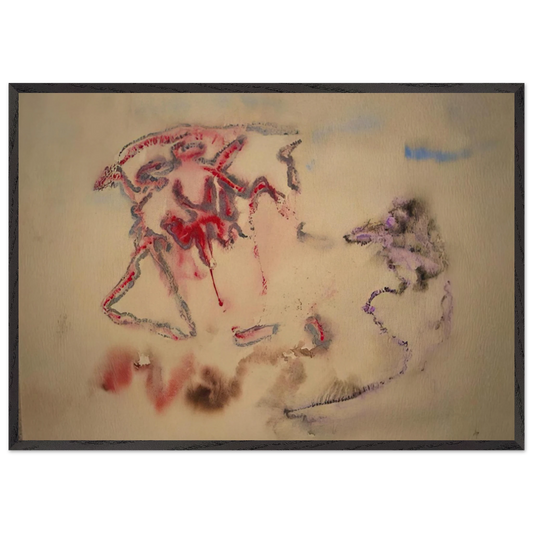Untitled - 1957 - 1958 France - Henri Michaux 70x100 cm / 28x40 inches Framed Art Print – Black Wooden Frame