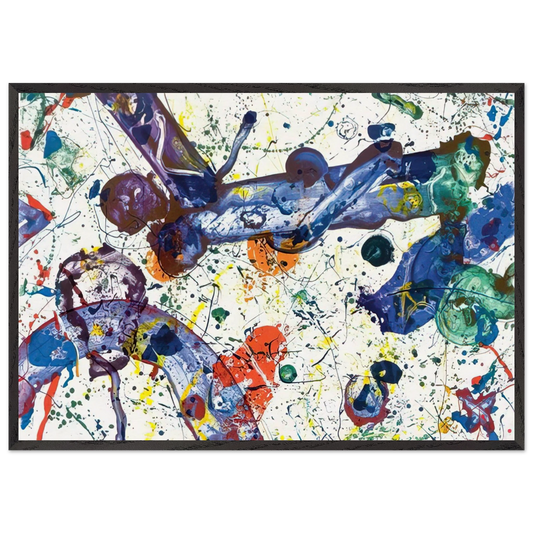 King Corpse  SFS-288  - Sam Francis 70x100 cm / 28x40 inches Framed Art Print – Black Wooden Frame