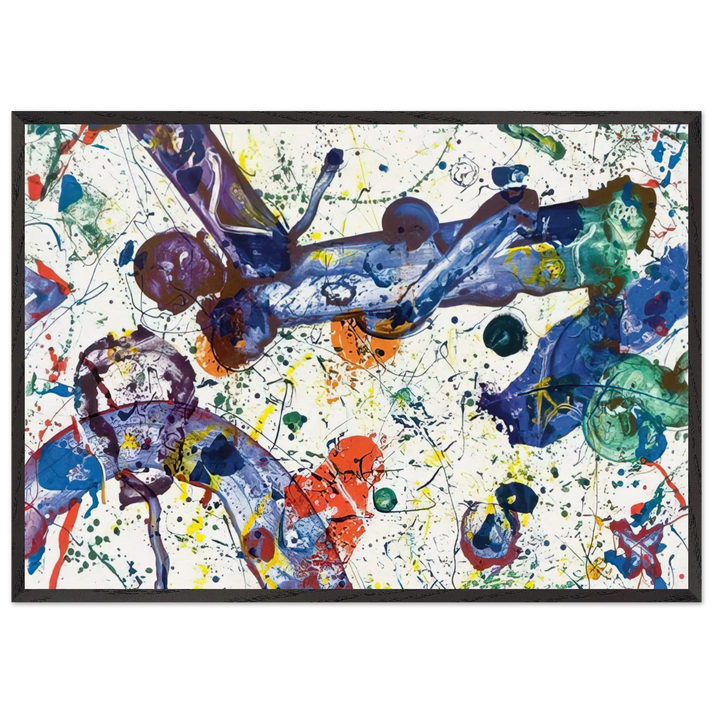 King Corpse  SFS-288  - Sam Francis 70x100 cm / 28x40 inches Framed Art Print – Black Wooden Frame