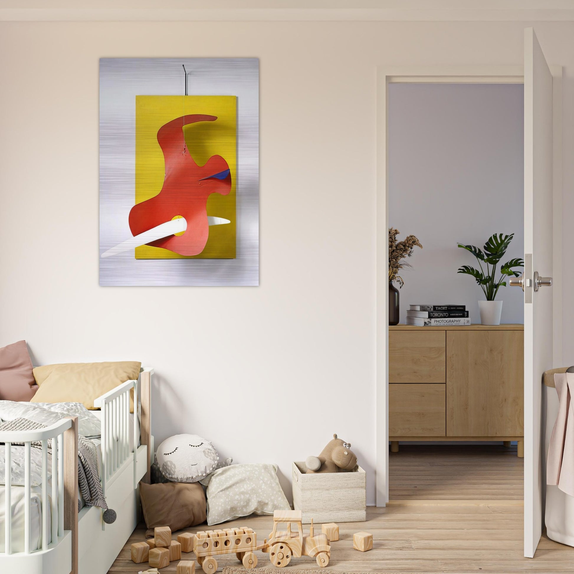 FORM AGAINST YELLOW YELLOW PANEL 1936 - Alexander Calder Brushed Aluminum Print - 70x100 cm / 28x40 inches | Alexander Calder Aluminum Print | Alexander Calder Prints