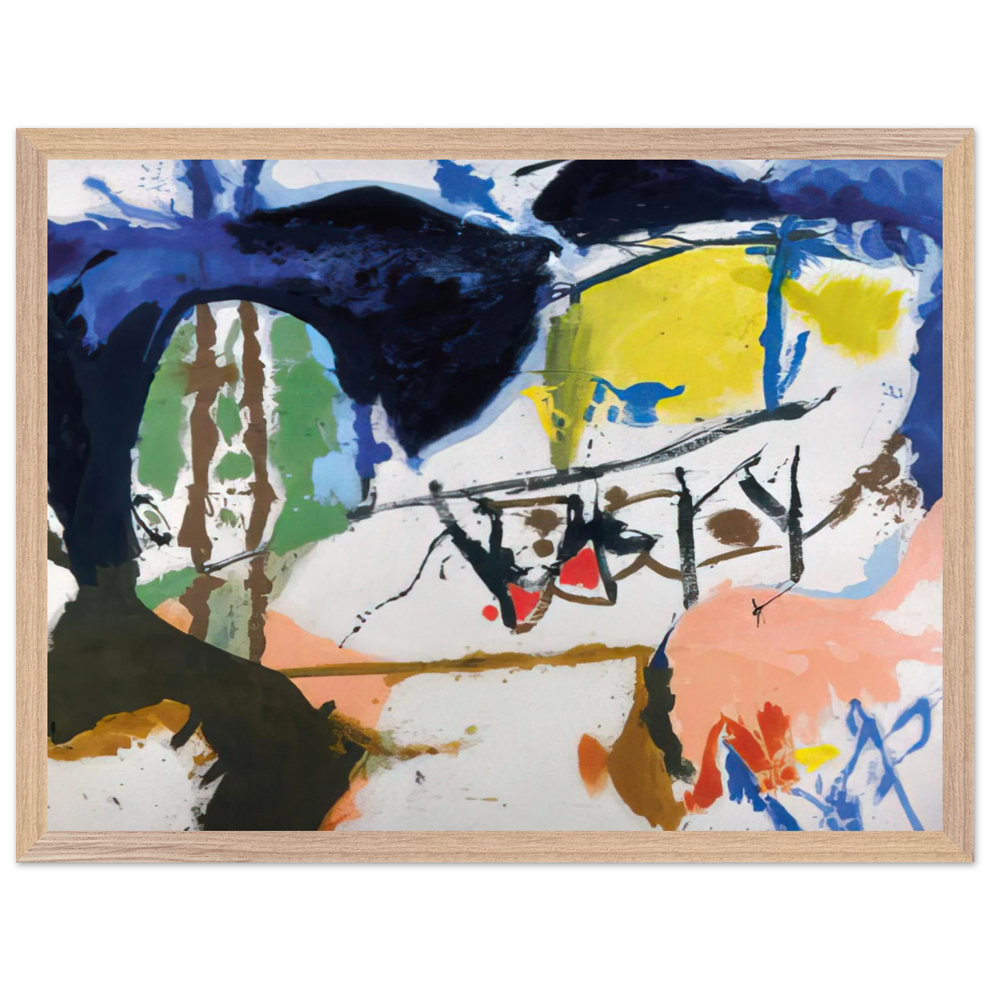 Helen Frankenthaler - Acres - 1959 Wall art - 13x18 cm / 5x7 inches - Premium Wooden Framed Poster With Fine Art Paper-canvas - White frame
