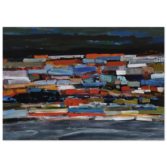 Town - 1965 - Tove Jansson Brushed Aluminum Print - 70x100 cm / 28x40 inches | Tove Jansson Aluminum Print | Tove Jansson Prints