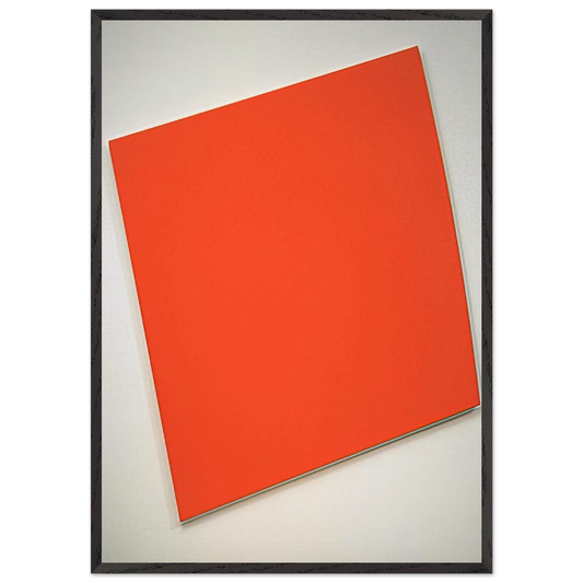 Red-Orange Panel with Curve - Ellsworth Kelly 70x100 cm / 28x40 inches Framed Art Print – Black Wooden Frame