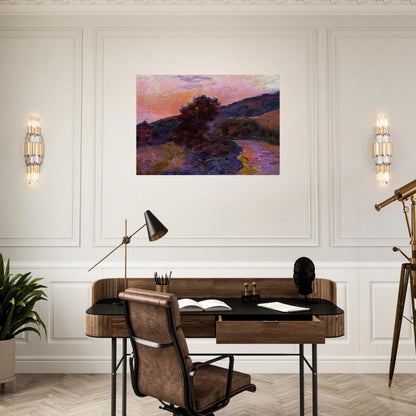 Sunset at Giverny - claude monet Brushed Aluminum Print - 70x100 cm / 28x40 inches | claude monet Aluminum Print | claude monet Prints