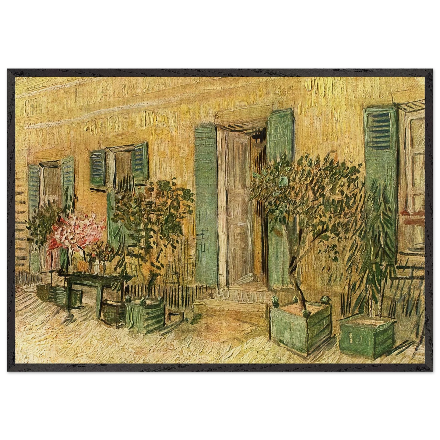 Exterior of a Restaurant at Asnieres - Vincent van Gogh 70x100 cm / 28x40 inches Framed Art Print – Black Wooden Frame