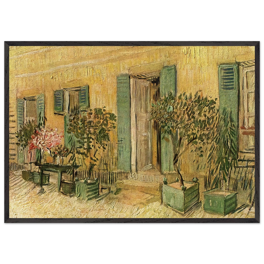 Exterior of a Restaurant at Asnieres - Vincent van Gogh 70x100 cm / 28x40 inches Framed Art Print – Black Wooden Frame