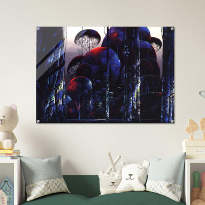 Trees Draped in Autumn - Eyvind Earle Acrylic Print - 70x100 cm / 28x40″ inches