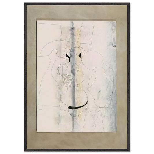 20 April 1979 vertical stripe - 1979 - Ben Nicholson 70x100 cm / 28x40 inches Framed Art Print – Black Wooden Frame